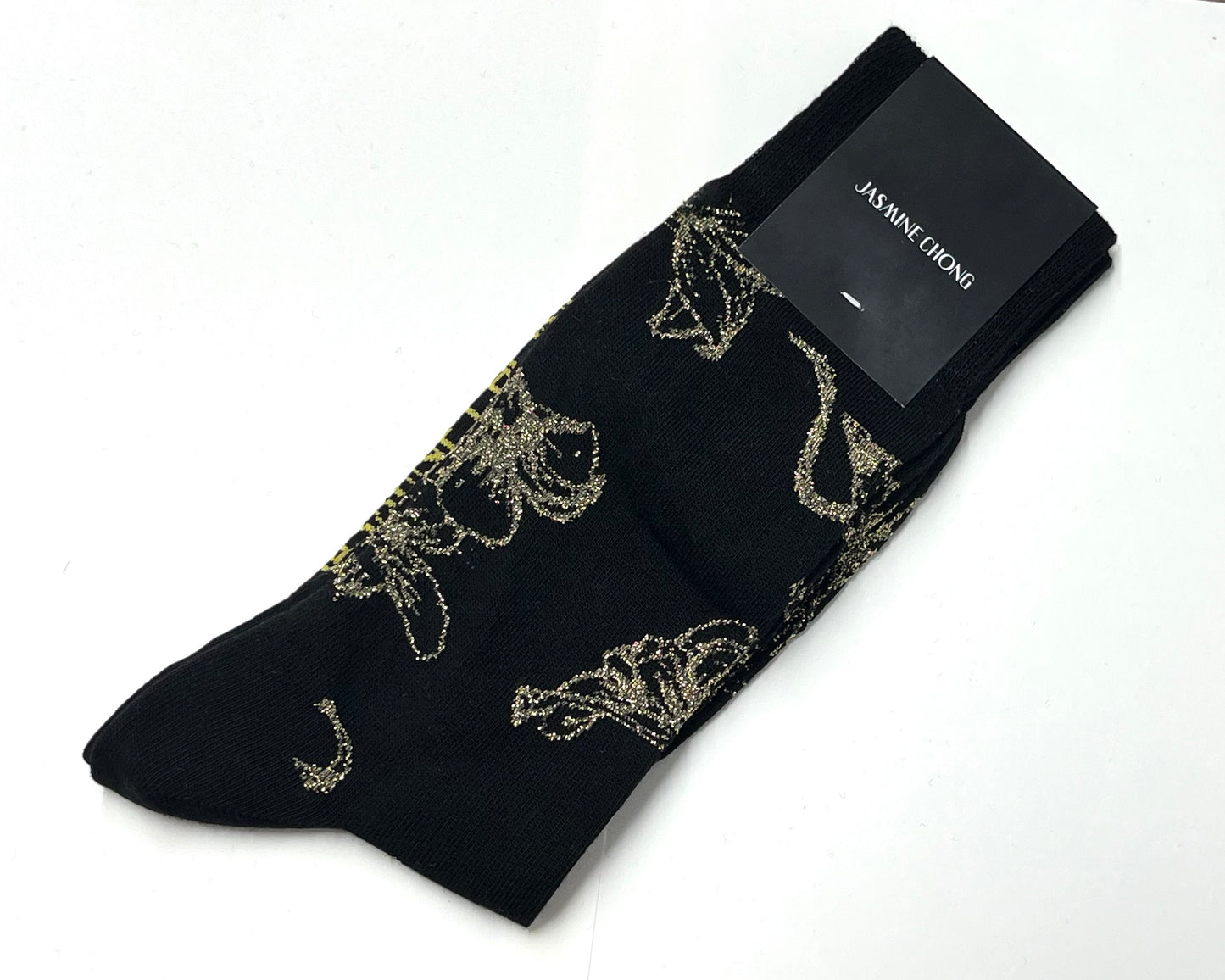 Orchid Metallic Gold Socks