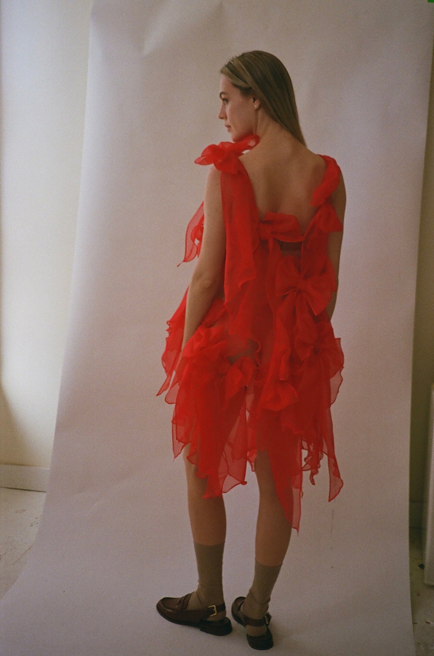 Gossamer Bow Drip Dress