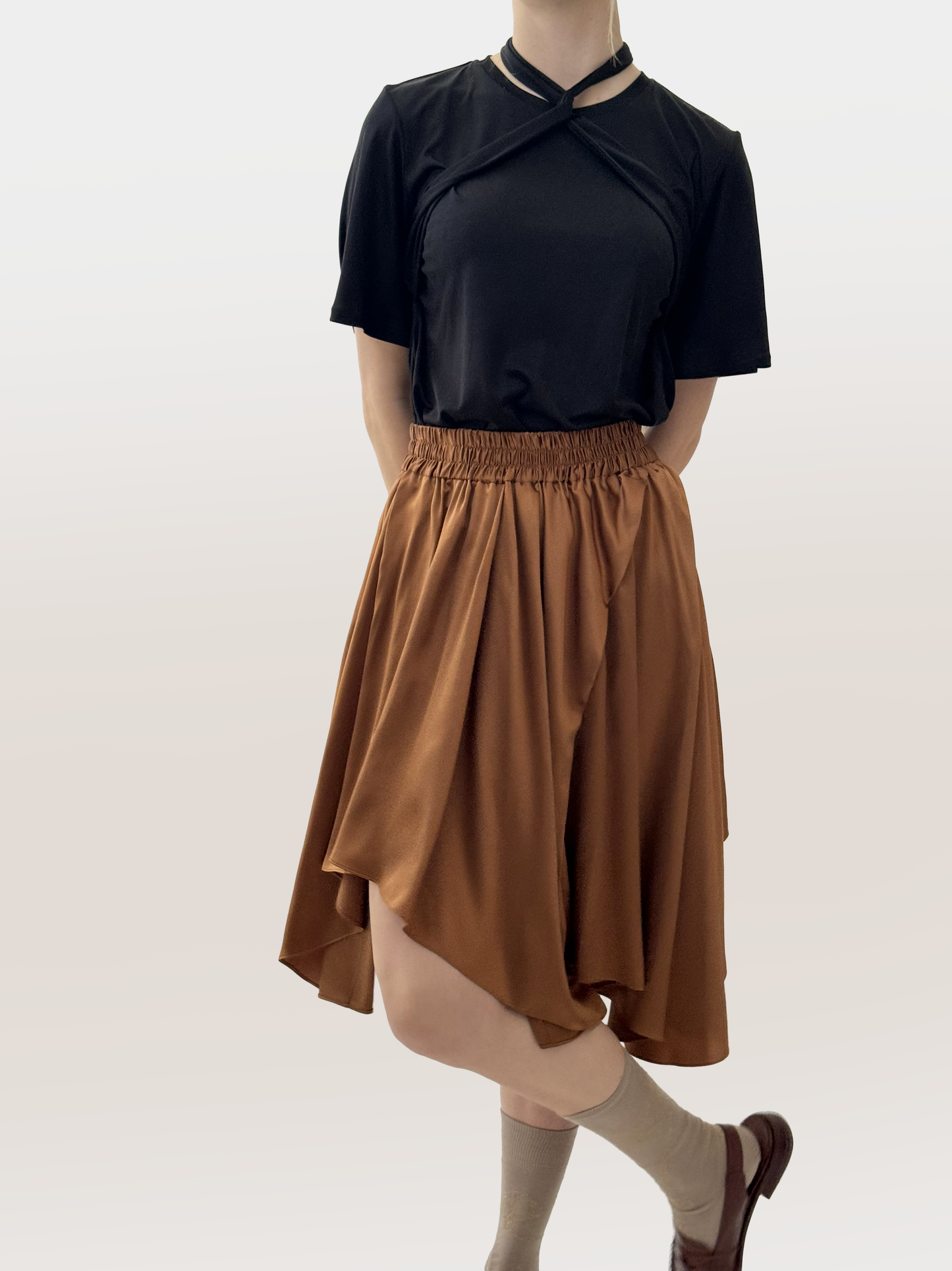 Dani Draped Skirt with Gathered Waist