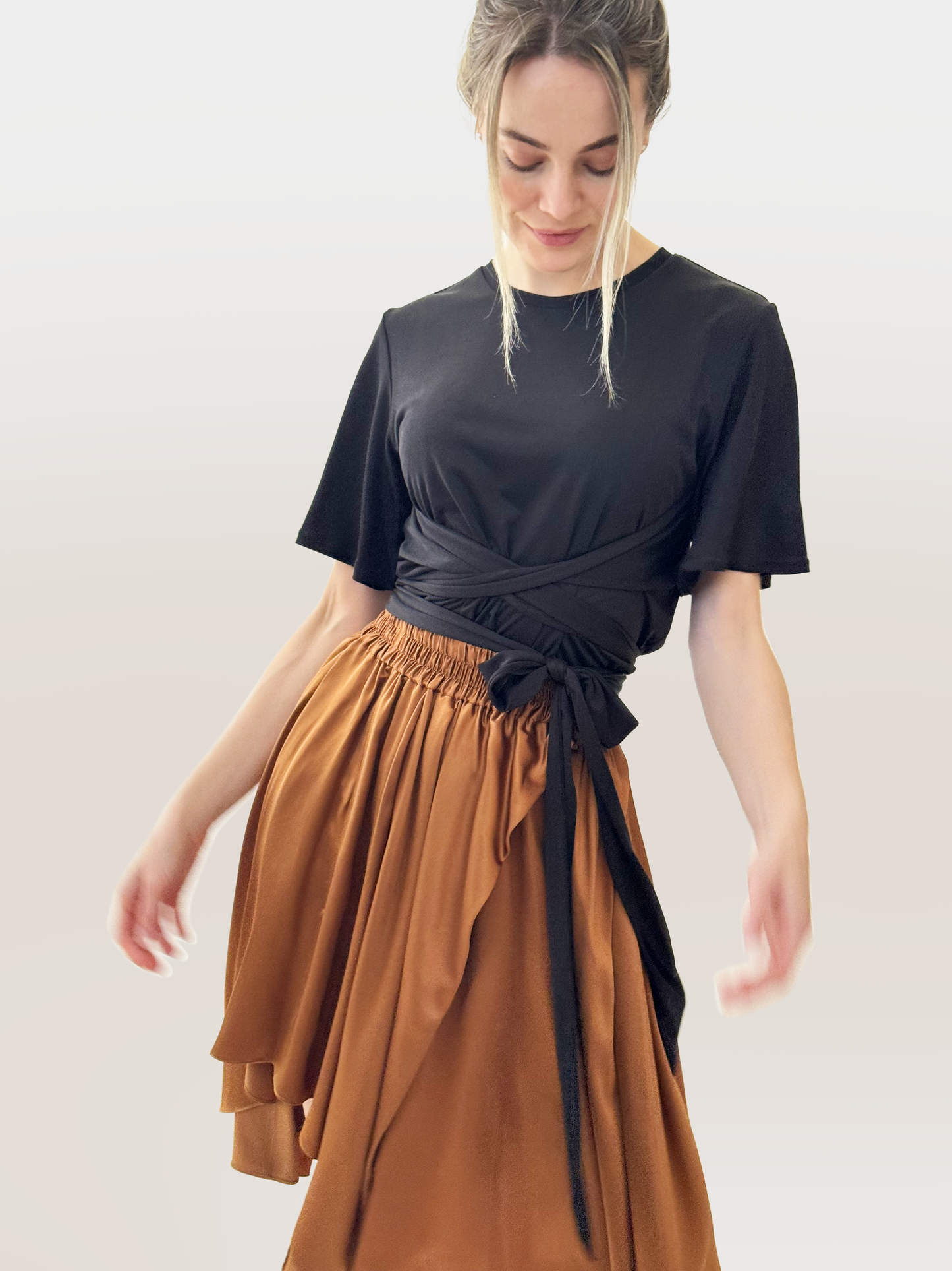 Dani Draped Skirt with Gathered Waist