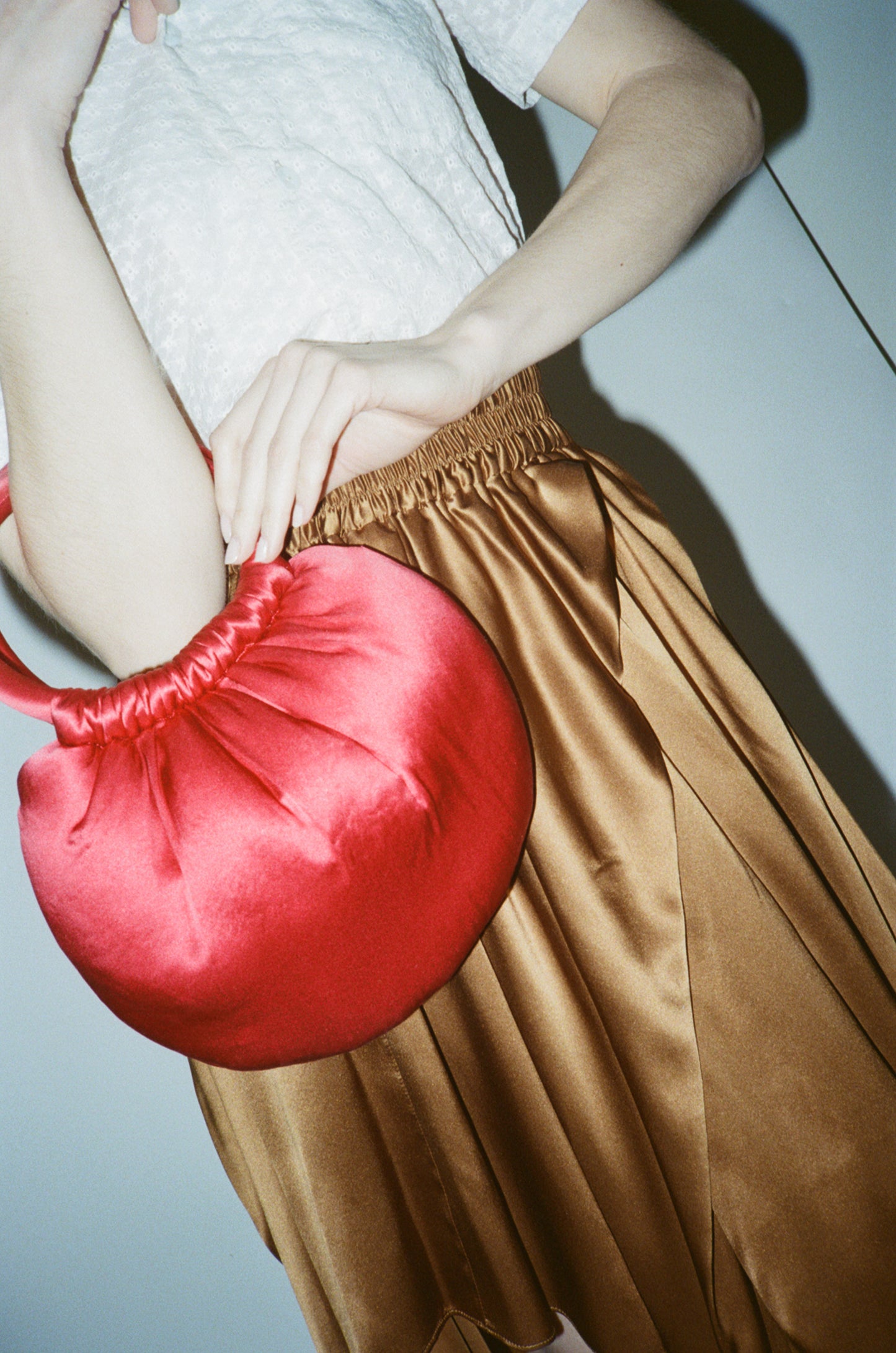 Baby Pomelo Bag, Crimson silk