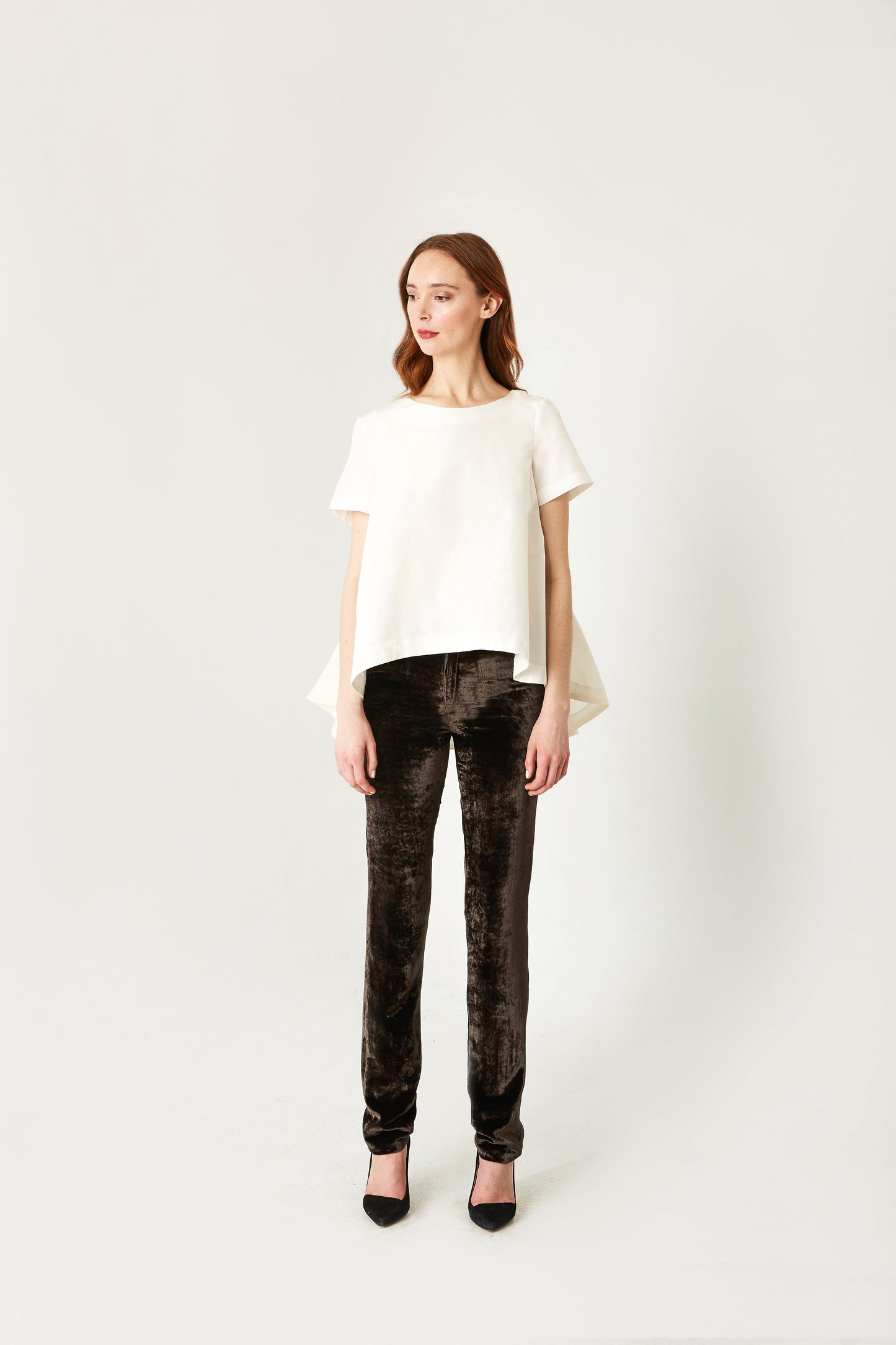 Structured women's silk top