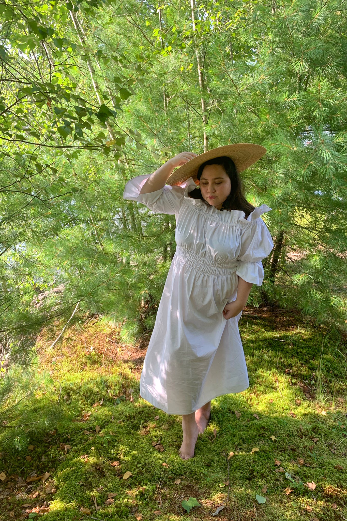 Women's Summer White Cotton Dress