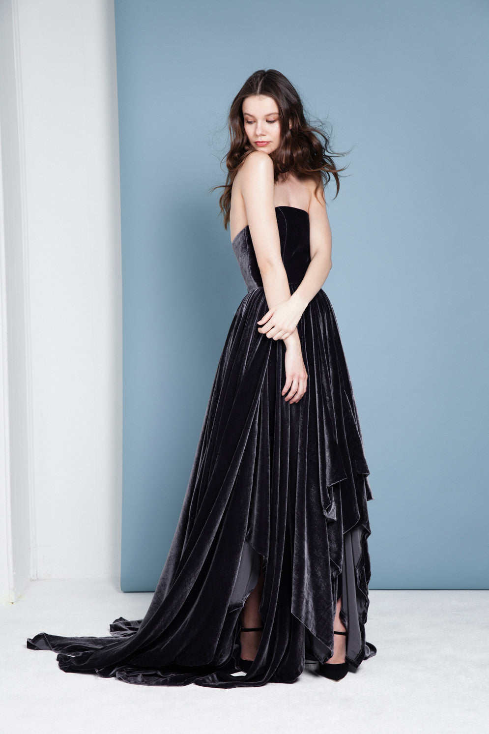 Women s Black Tie Dresses Silk Velvet Dress Jasmine Chong
