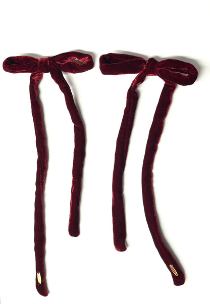 Udon Velvet Bow Clips (Pair)