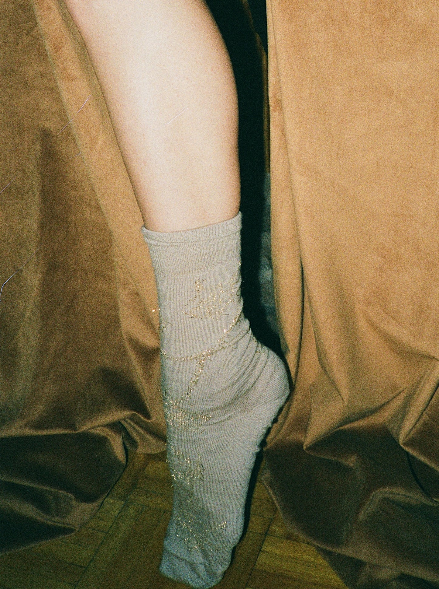 Rose Metallic Gold Socks