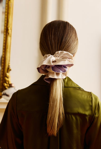 Anemone Two-Tone Silk Scrunchie