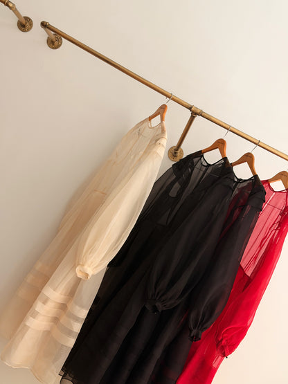 Joan Silk Organza Sheer Dress