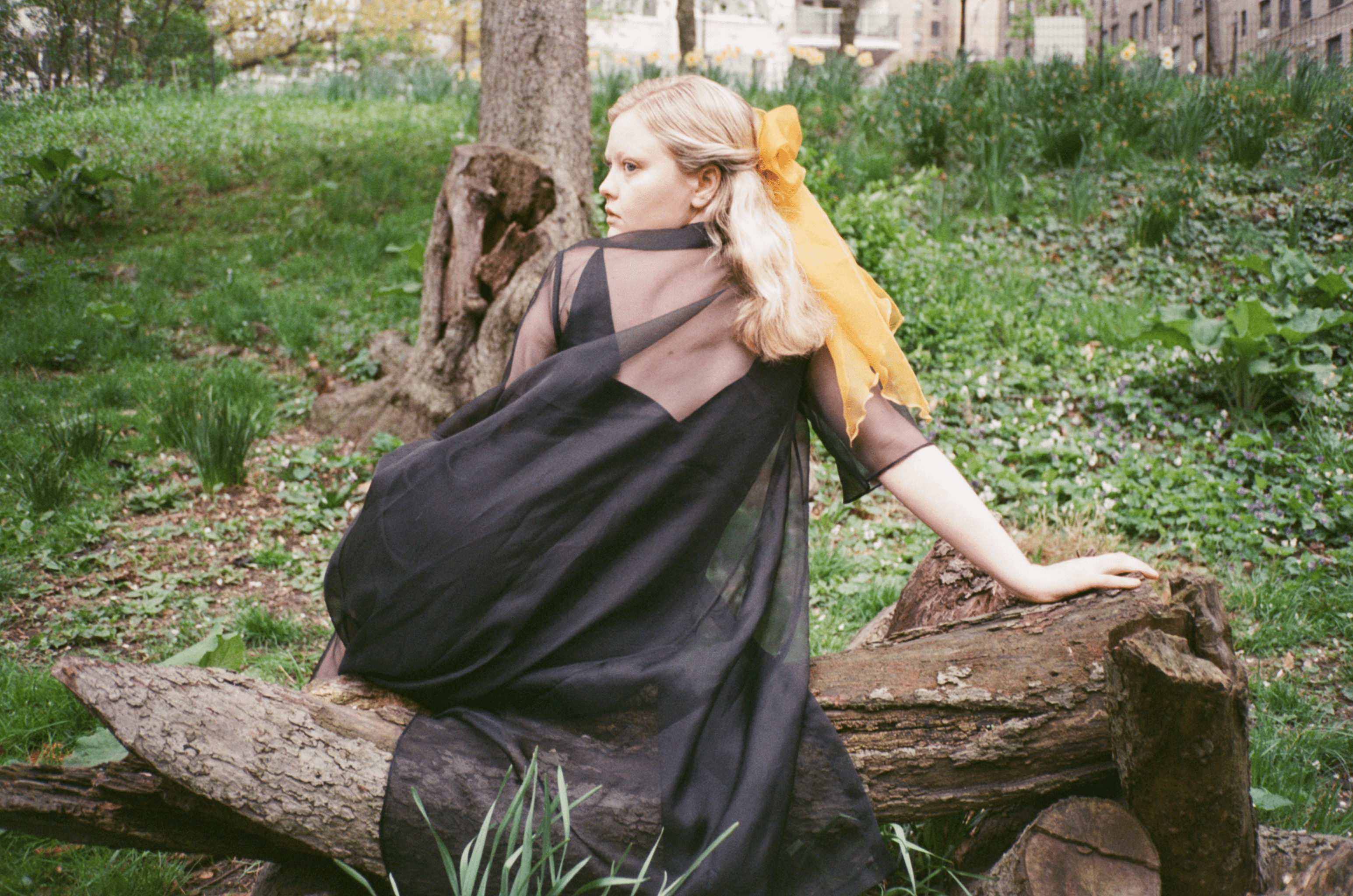 Theodora Midi Silk Slip, Black