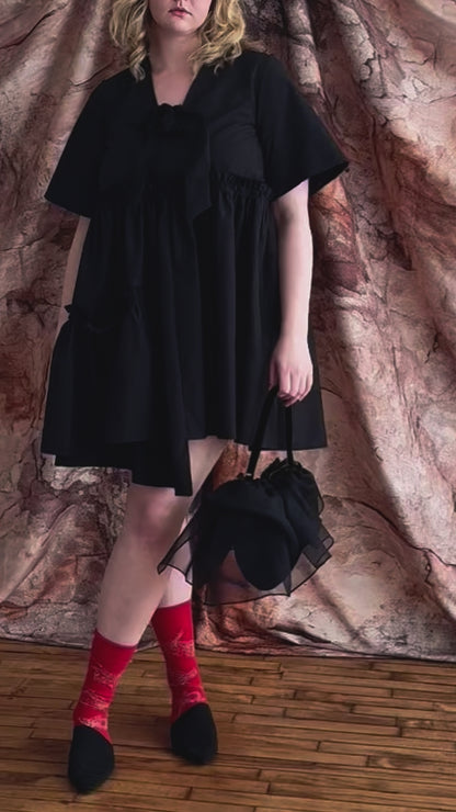 Nocturna Bag in Silk Velvet & Silk Organza