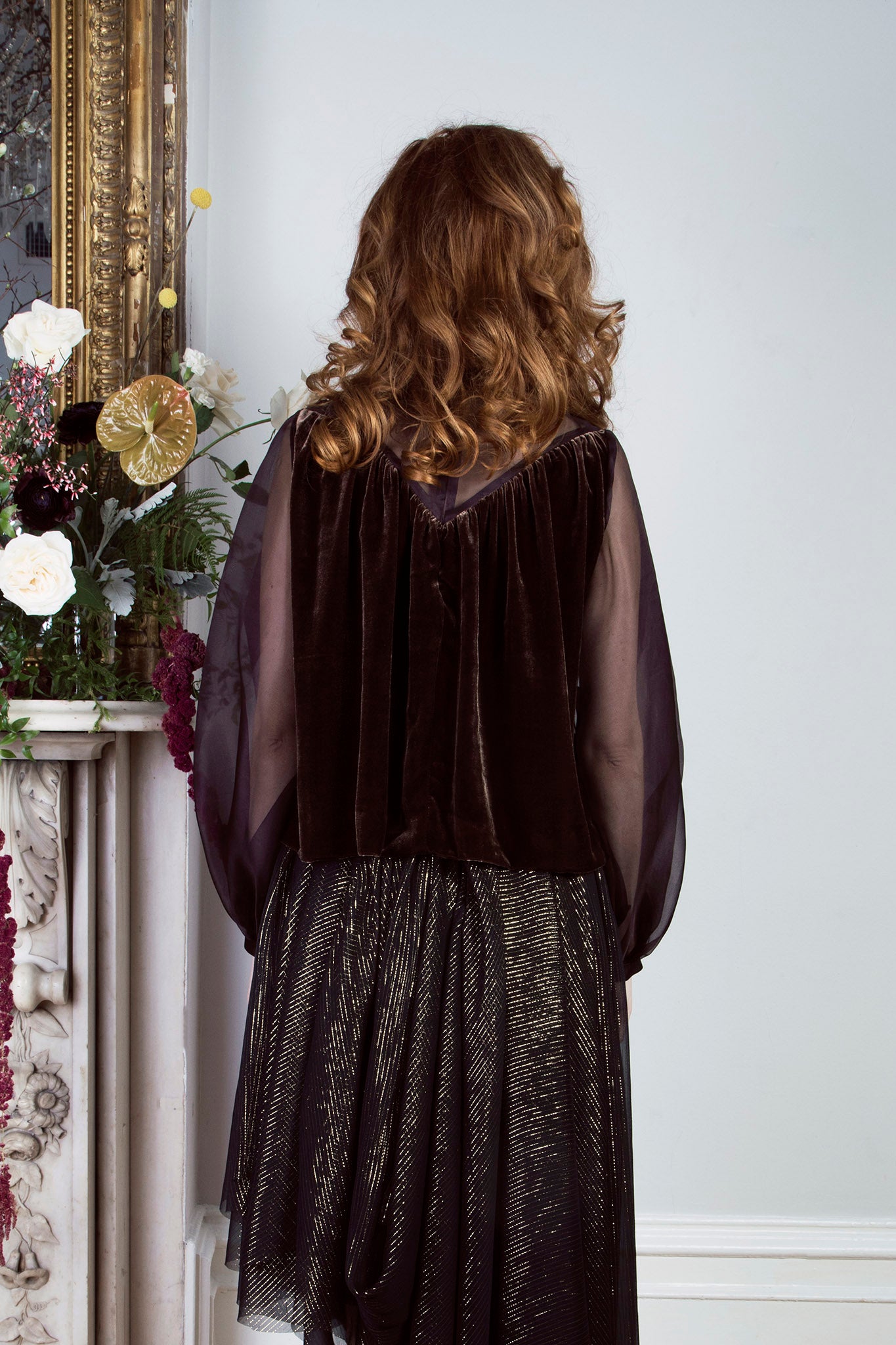 Designer Velvet Silk Blouse For Women