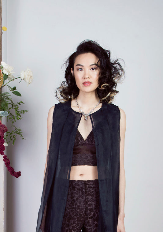 Designer Silk Crop Top Velvet